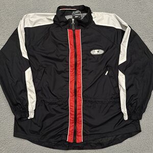 Vintage Starter Windbreaker Jacket Women's Large Full Zip Vented Mesh Zip Pocket